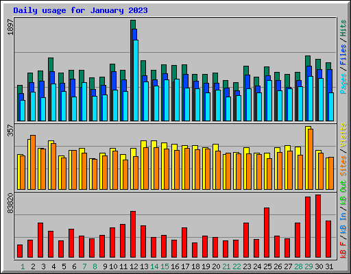 Daily usage for January 2023